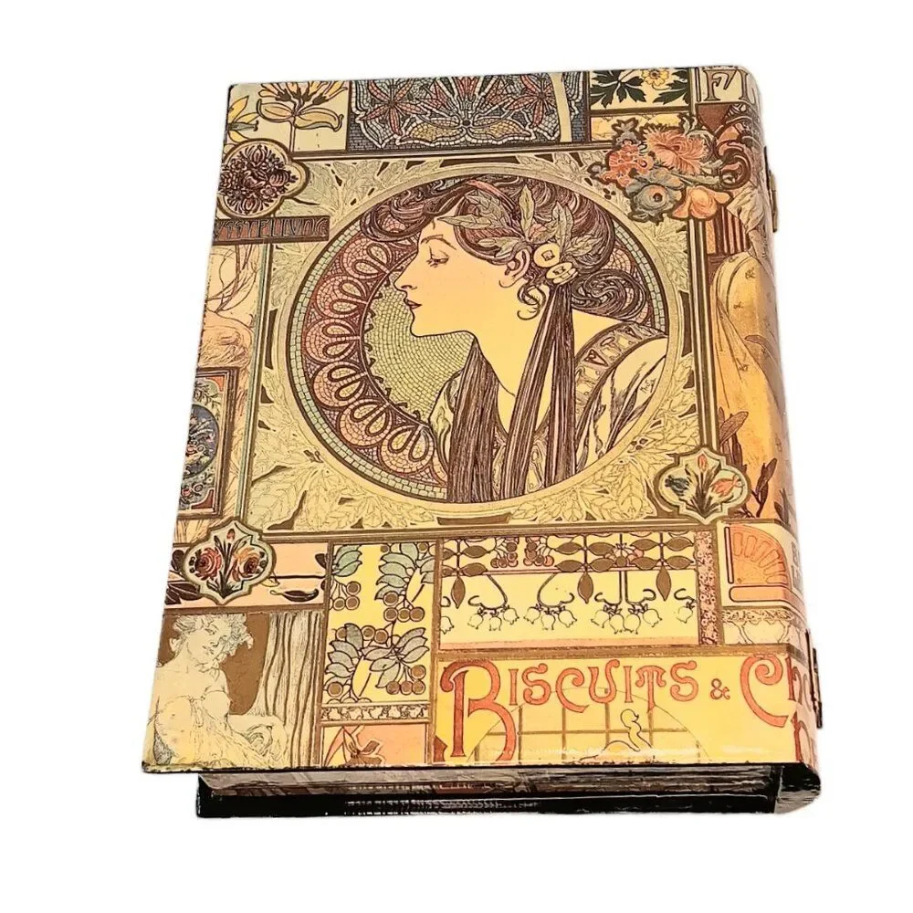Decoupaged Laquer Box Alphonse Mucha La Peinture Laquered Trinket Jewelry Box